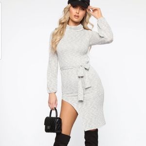 Fashion Nova Asymmetrical Sweater Dress